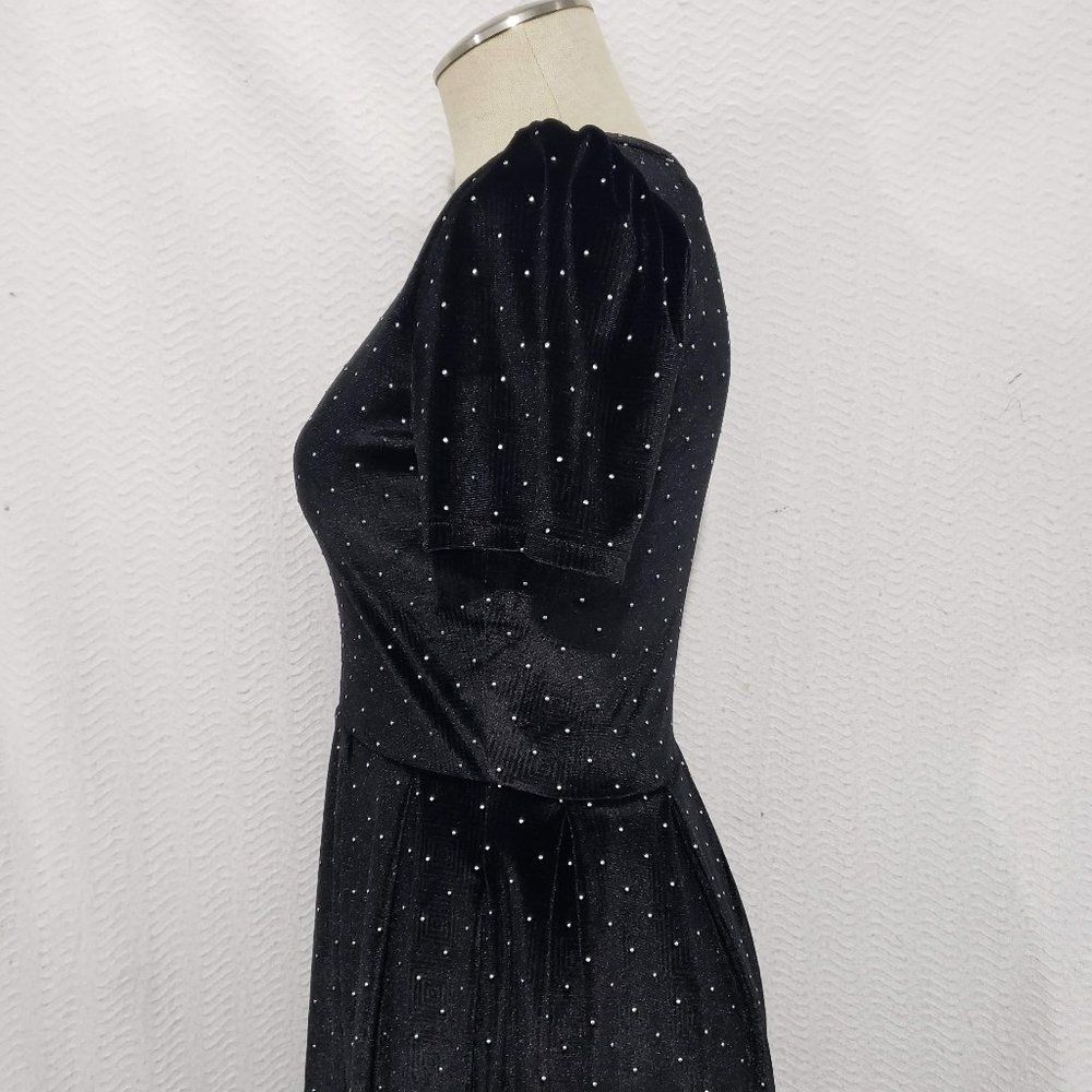 Lularoe Black Waist Black Polka Dot Dress S - Picture 3 of 8